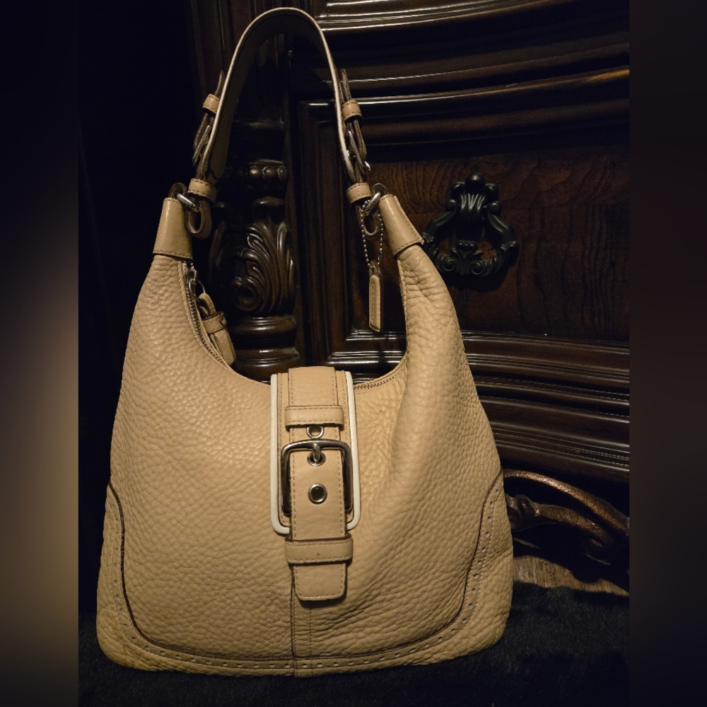 Coach Vintage Tan Pebble Leather Hobo Bag #5054